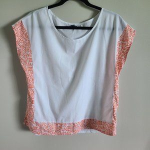 White and Orange Aerie/American Eagle Tunic/Top